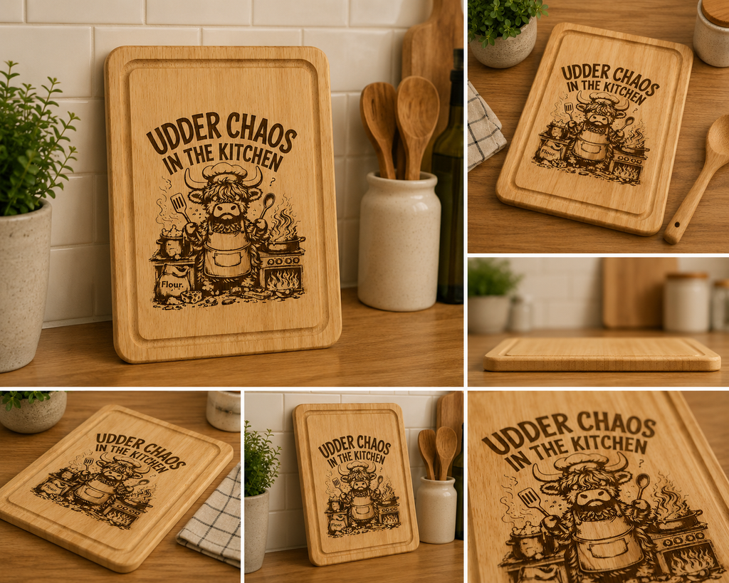 Funny Highland Cow Kitchen Board