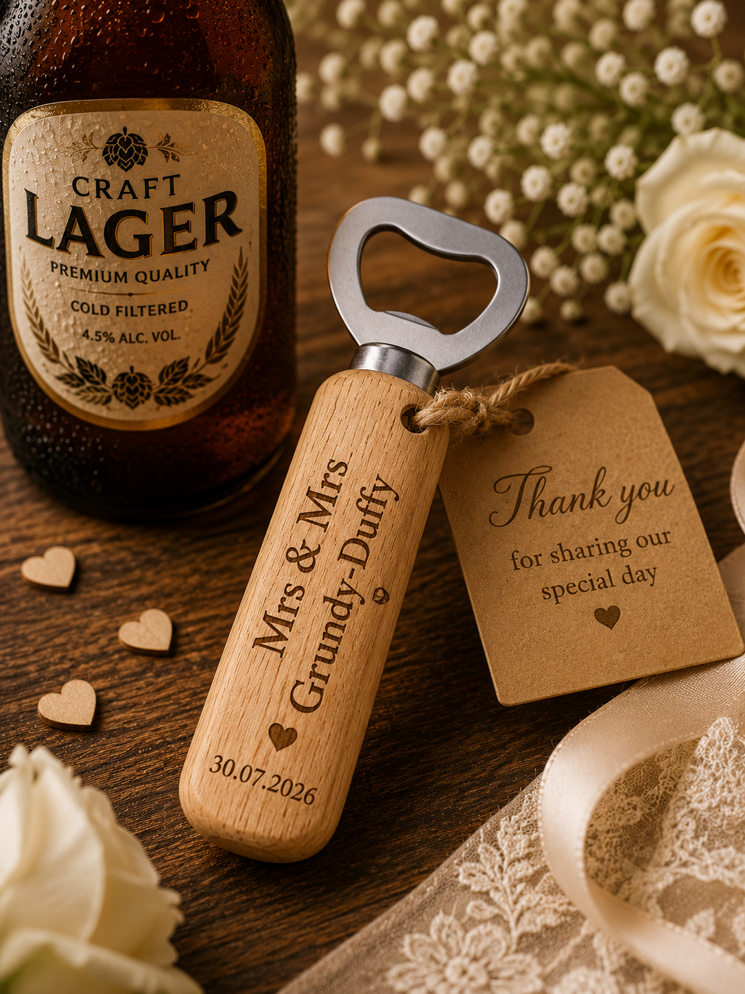 Personalised Wedding Bottle Opener Favour