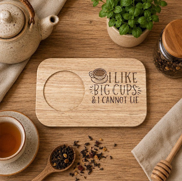 Funny Wooden Mug Board – “I Like Big Cups & I Cannot Lie”