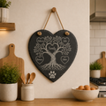 Personalised Slate Heart with Family Names & Pet Paw