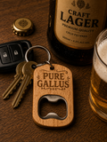 Pure Gallus Wooden Bottle Opener Keyring