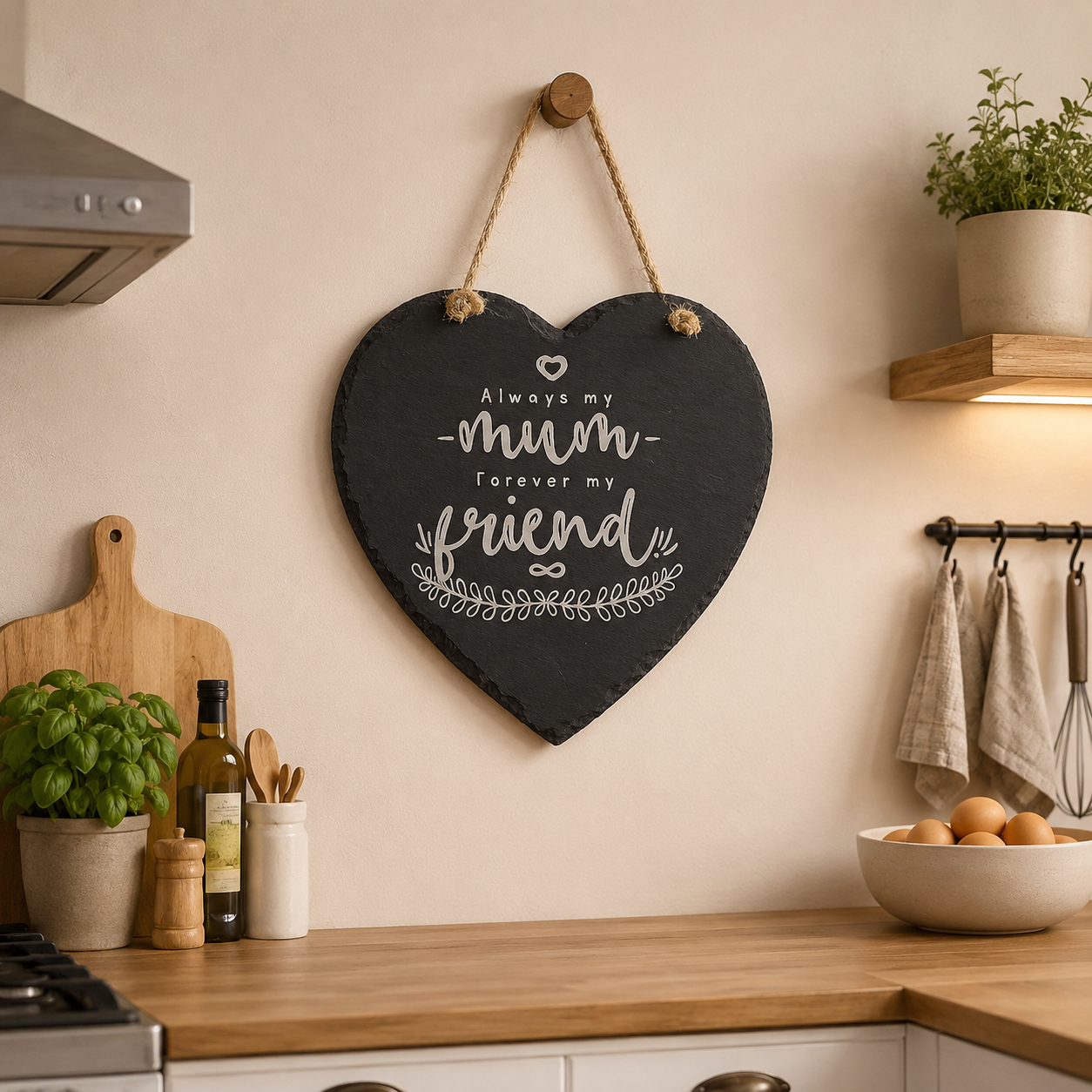 Rustic Slate Wall Plaque for Mum